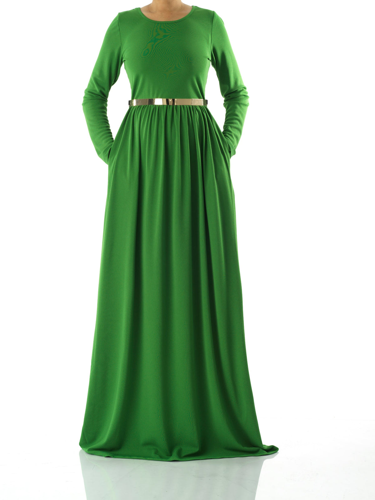 Sloane Green Milk-Silk Column Maxi Dress