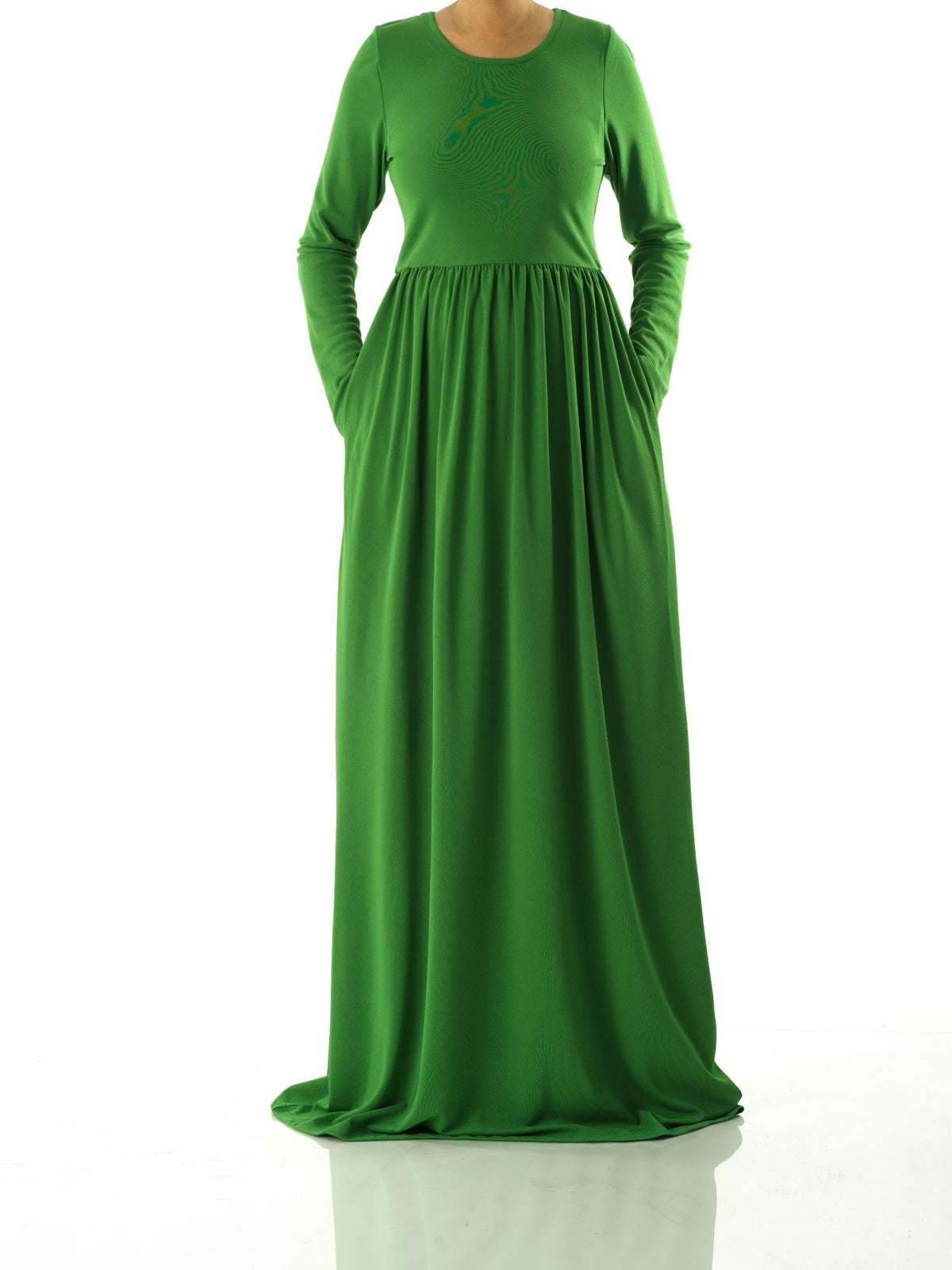 Sloane Green Milk-Silk Column Maxi Dress