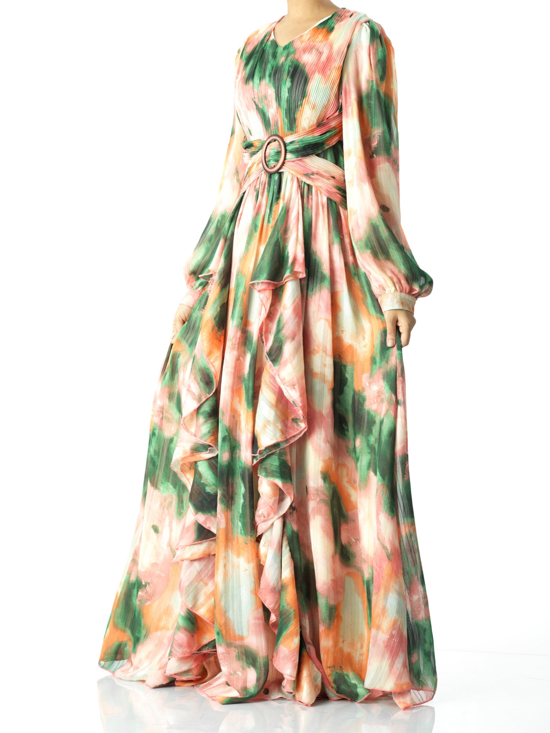 Isadora Hanaan Abstract-Print Maxi Dress