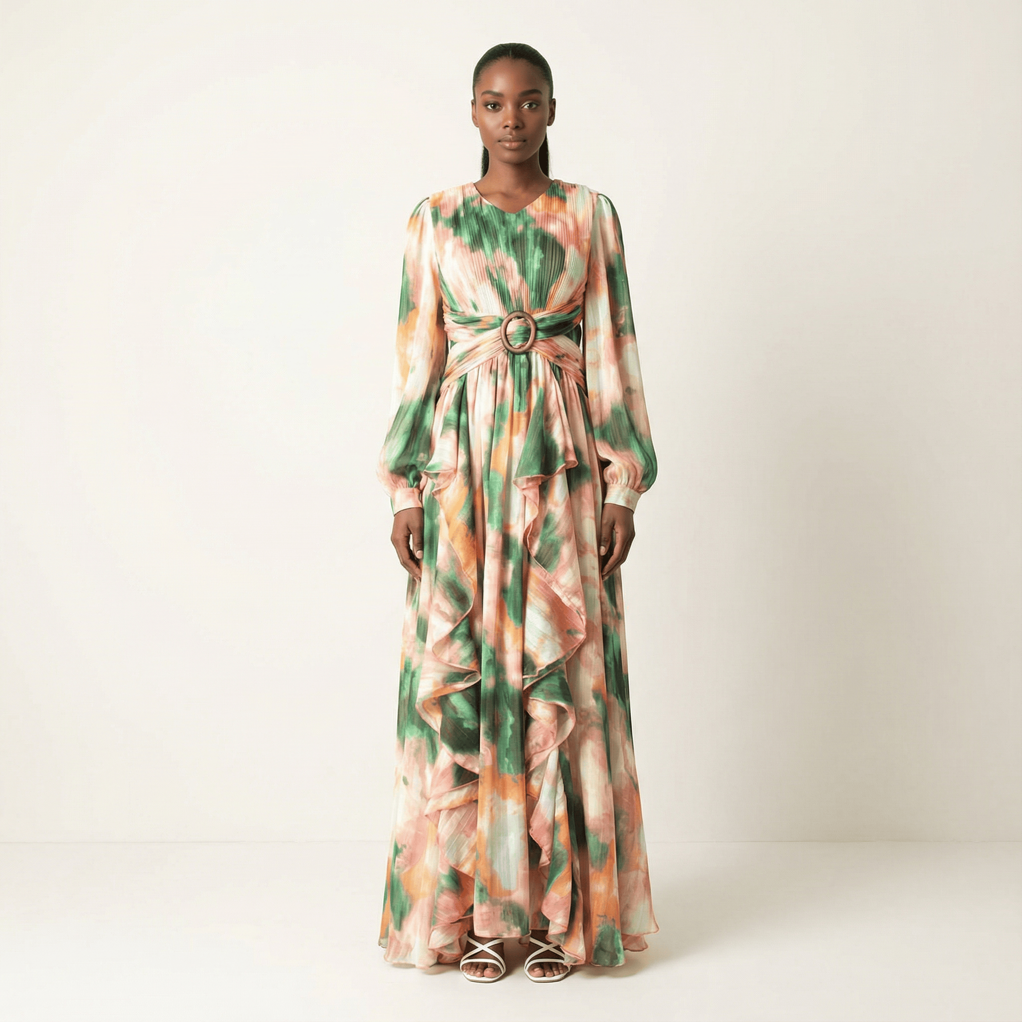 Isadora Hanaan Abstract-Print Maxi Dress