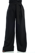 Callie Black High-Waist Pleated Trousers