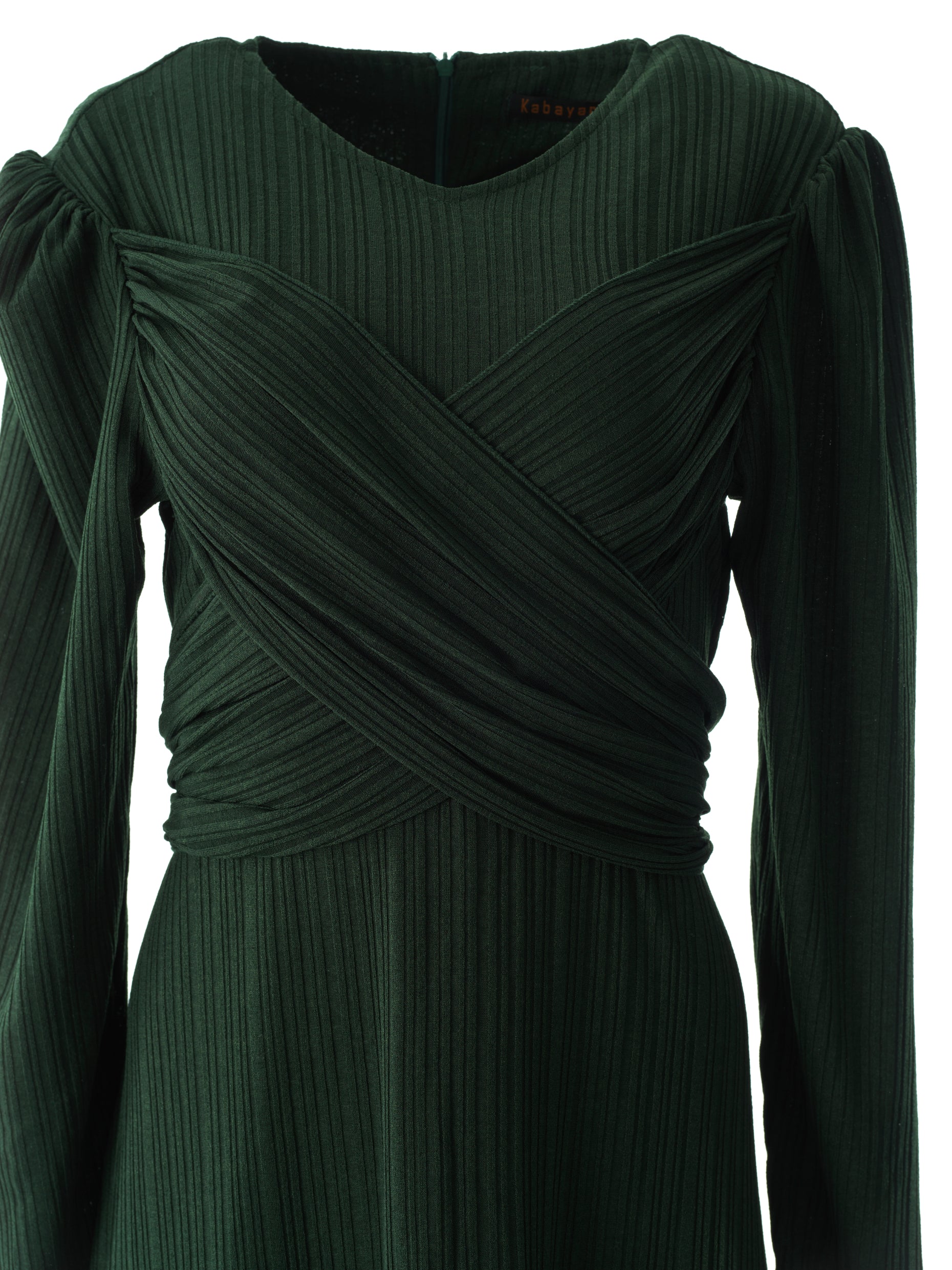 Zora Hunter Ribbed Long-Sleeve Maxi Dress