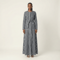 Emmy Impressive Striped Button-Front Maxi Dress