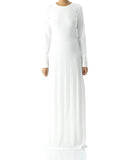 Bronwyn White Ribbed Round-Neck Maxi Dress