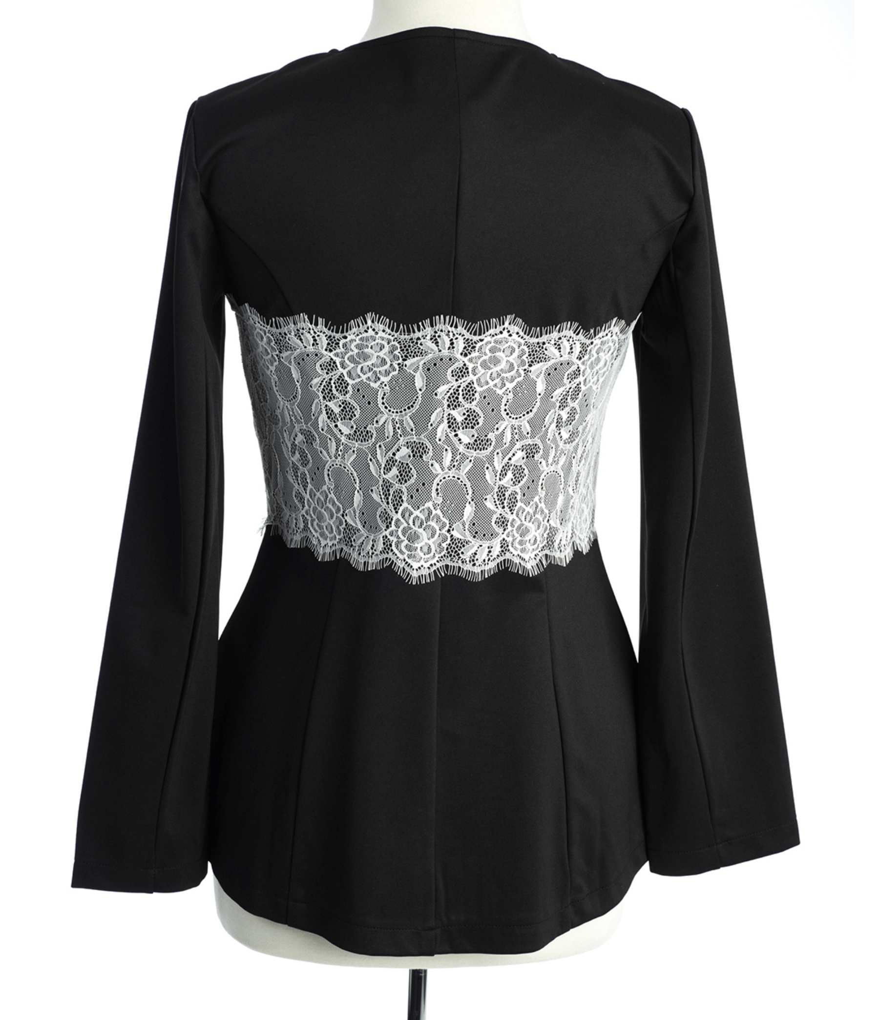 Lainey Black Lace-Detail Zip Jacket