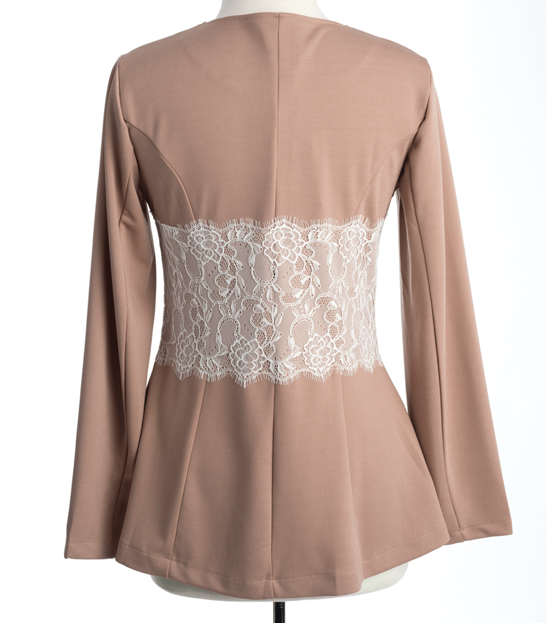 Lainey Blush Lace-Detail Zip Jacket