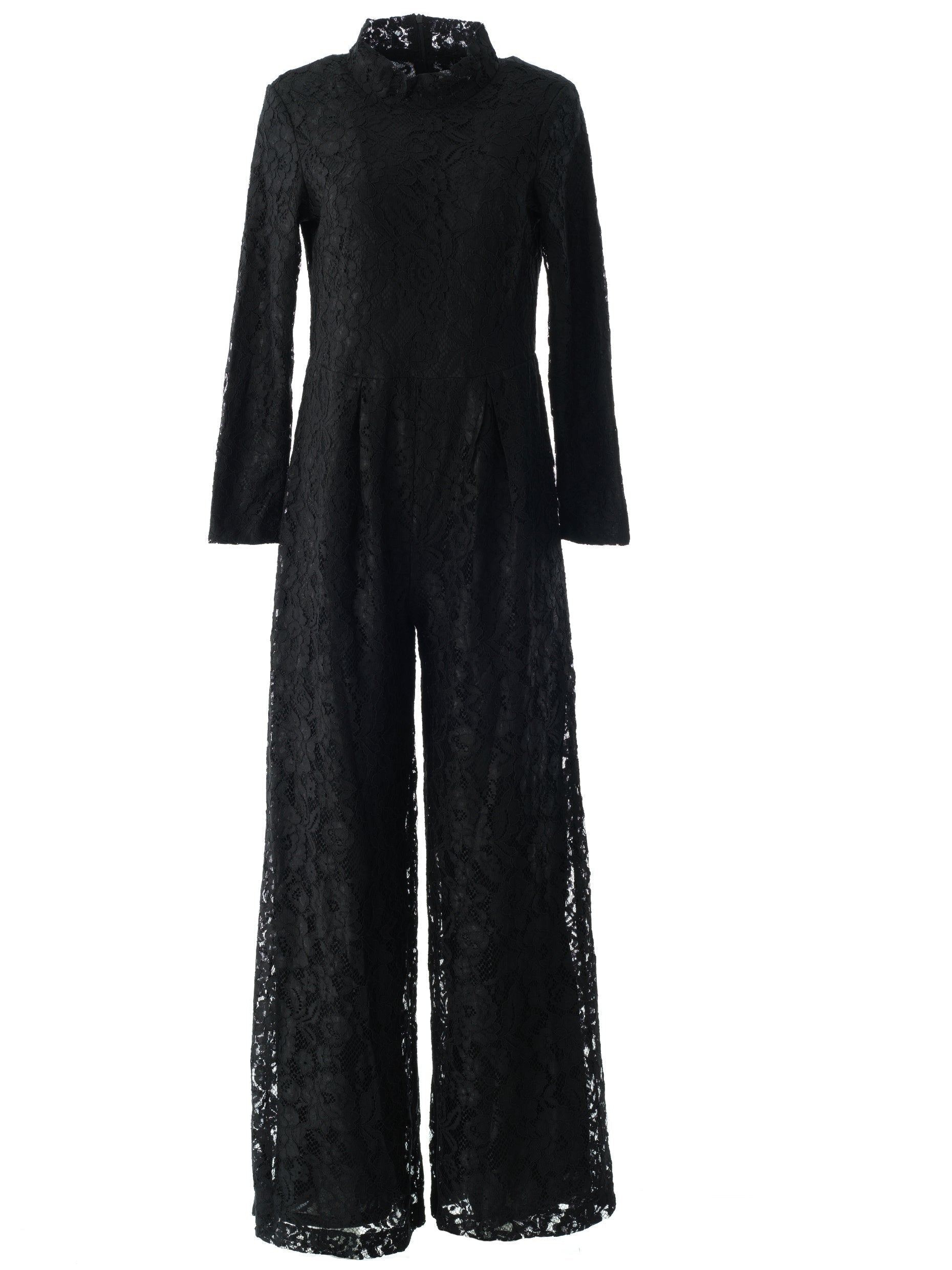 Shiloh Black Lace Long-Sleeve Jumpsuit