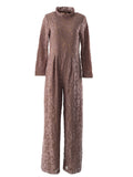 Shiloh Mauve Lace Long-Sleeve Jumpsuit