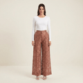 Demi Mauve Lace Wide-Leg Trousers