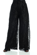 Demi Black Lace Wide-Leg Trousers