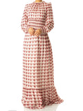Lumen Layla Feather-Print Chiffon Maxi Dress