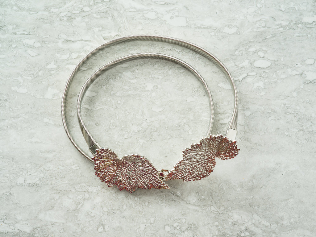 Blake Silver Metal Leaf Belt