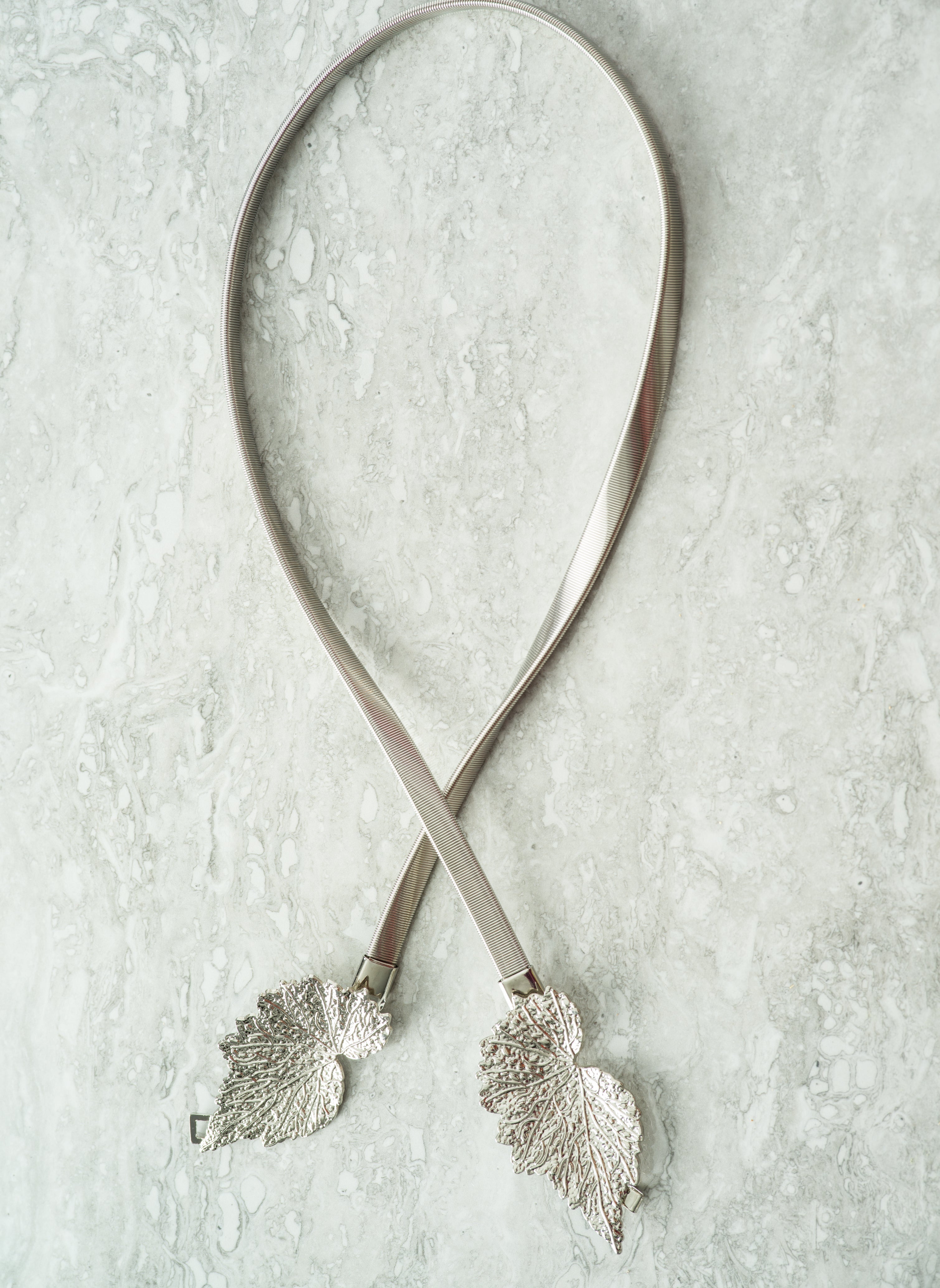 Blake Silver Metal Leaf Belt