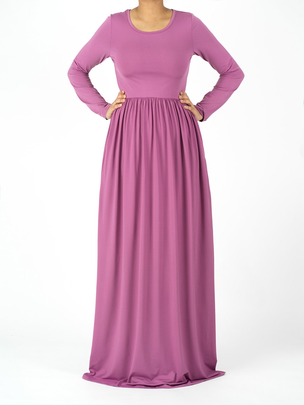 Sawyer Lilac Dusty Milk-Silk Maxi Dress with Pockets