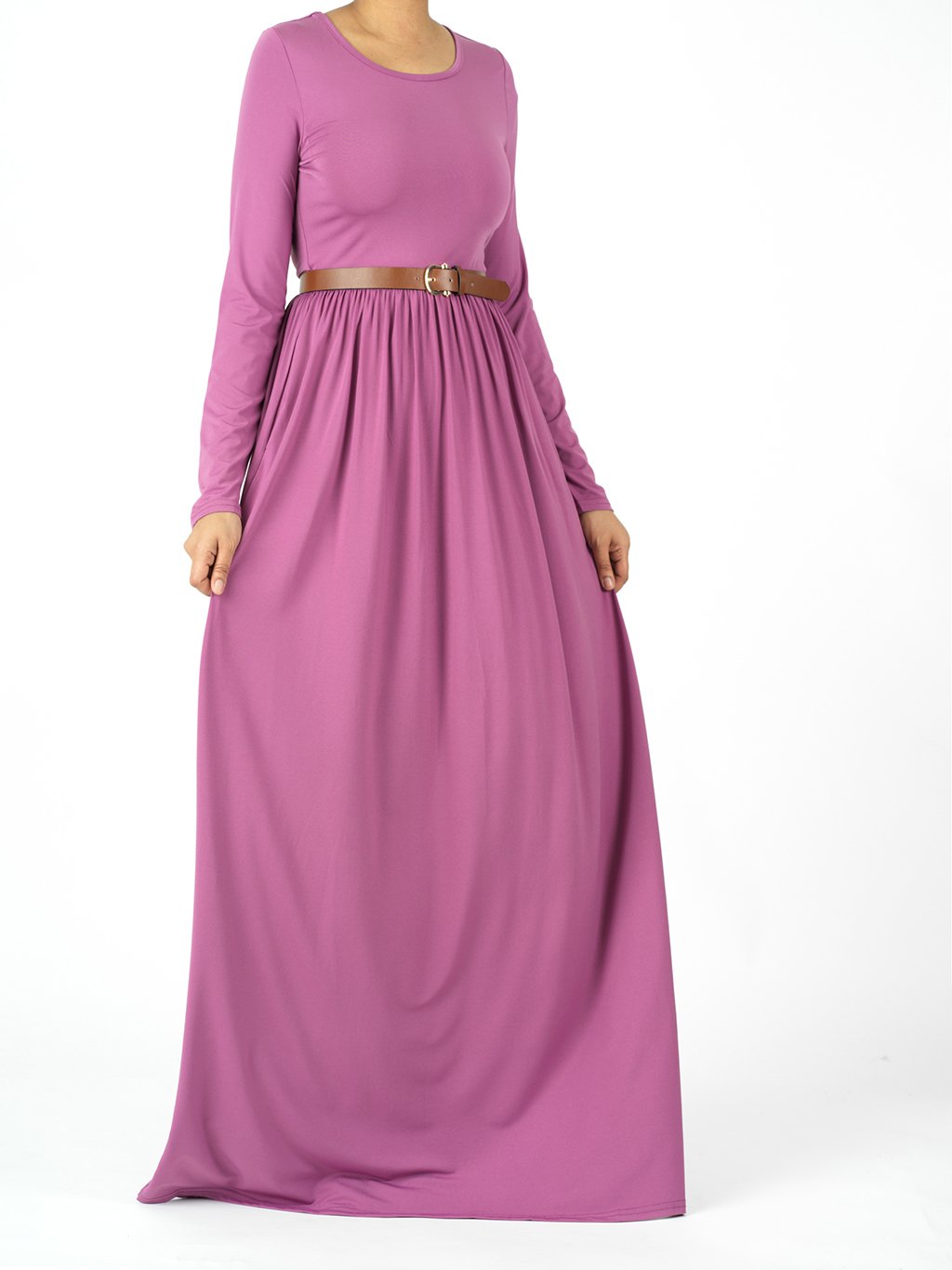 Sawyer Lilac Dusty Milk-Silk Maxi Dress with Pockets