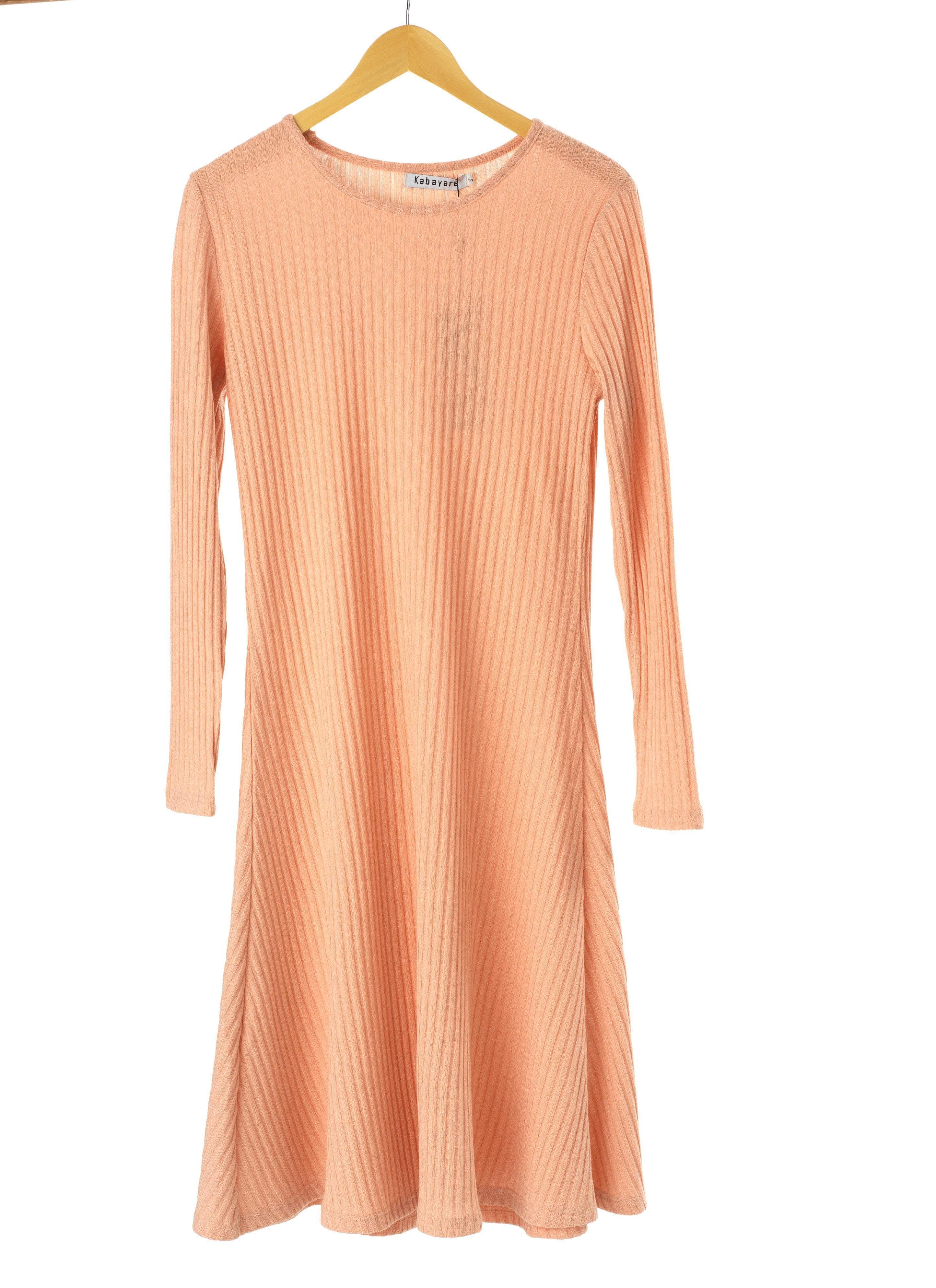 Juno Lightsalmon Scoop-Neck Sweater Dress