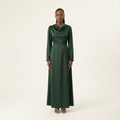 Noor Deep Green Satin-Silk Maxi Dress