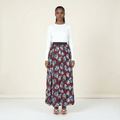 Remy Maroon Floral Pleated Maxi Skirt