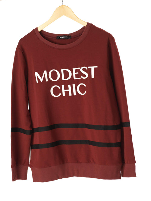 Camden Maroon Relaxed Knit Sweater