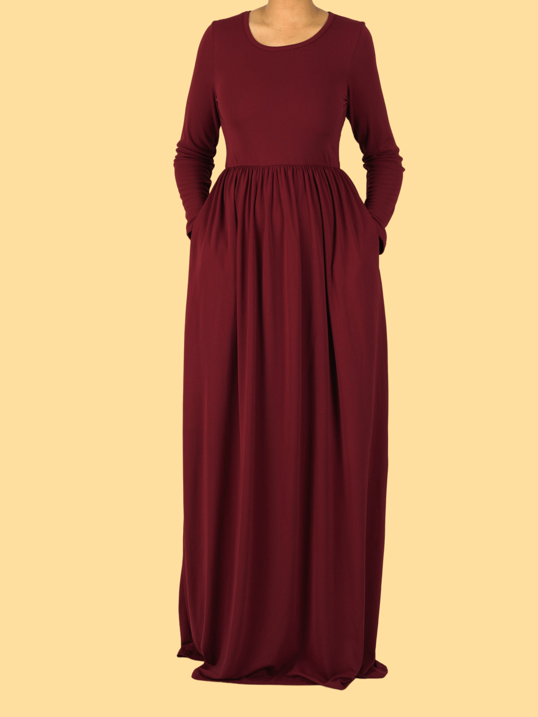 Sloane Maroon Milk-Silk Column Maxi Dress