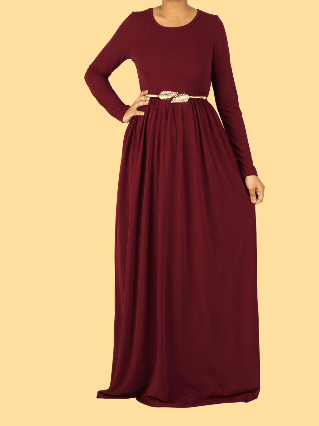 Sloane Maroon Milk-Silk Column Maxi Dress