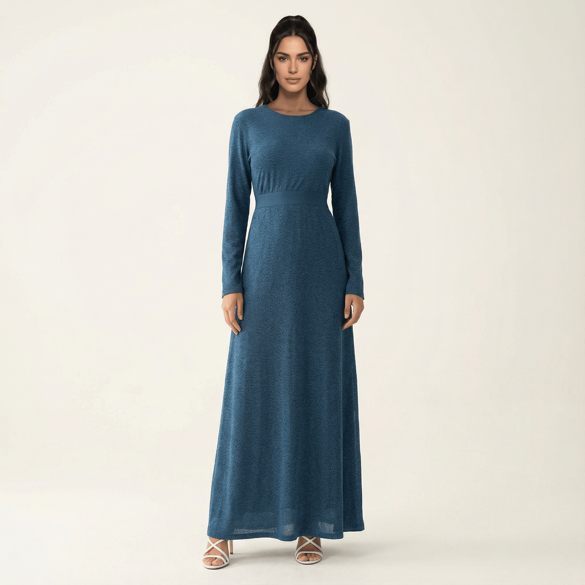 Dabney Dusty Navy Mesh Maxi Dress