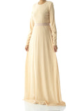 Dabney Cream Blush Mesh Maxi Dress