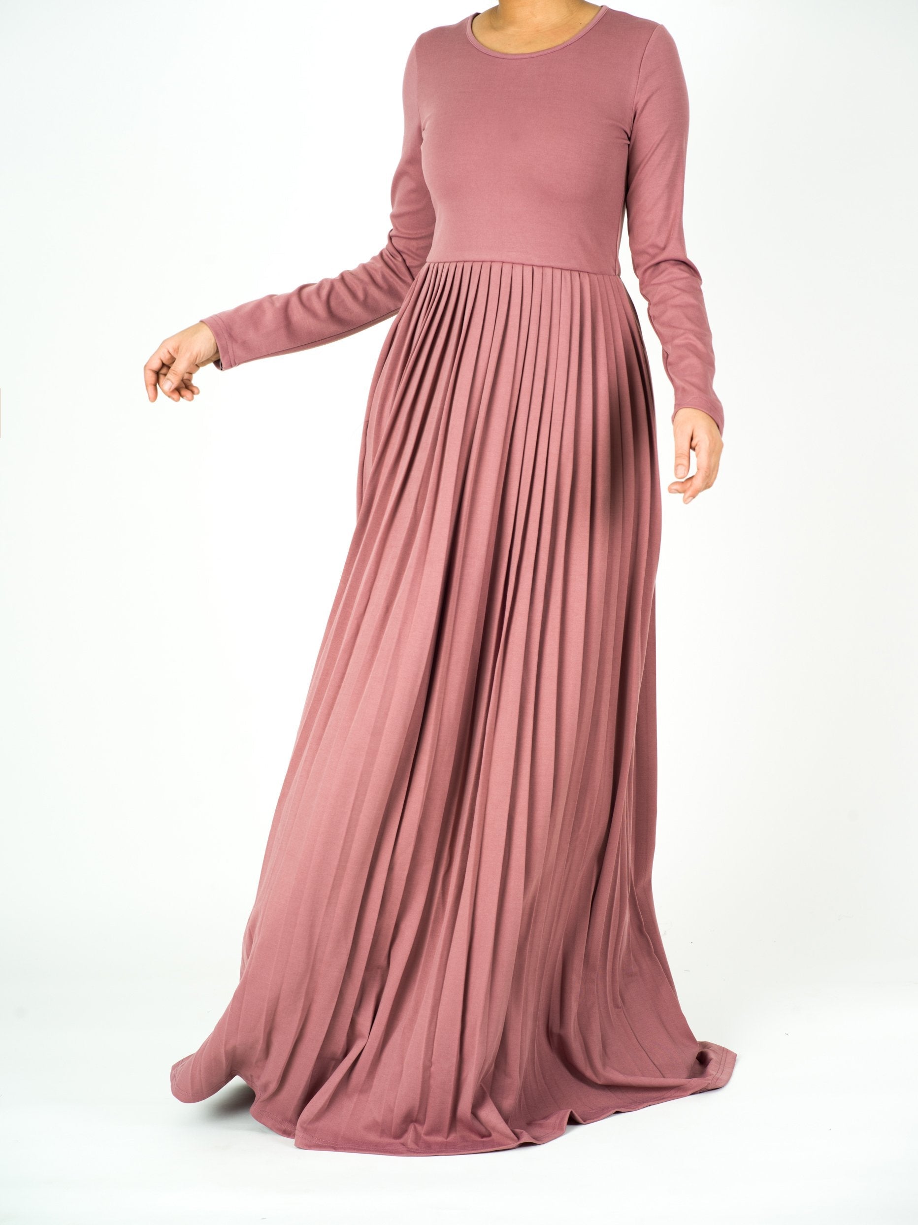 Tallulah Mistyrose Pleated Ponte Maxi Dress