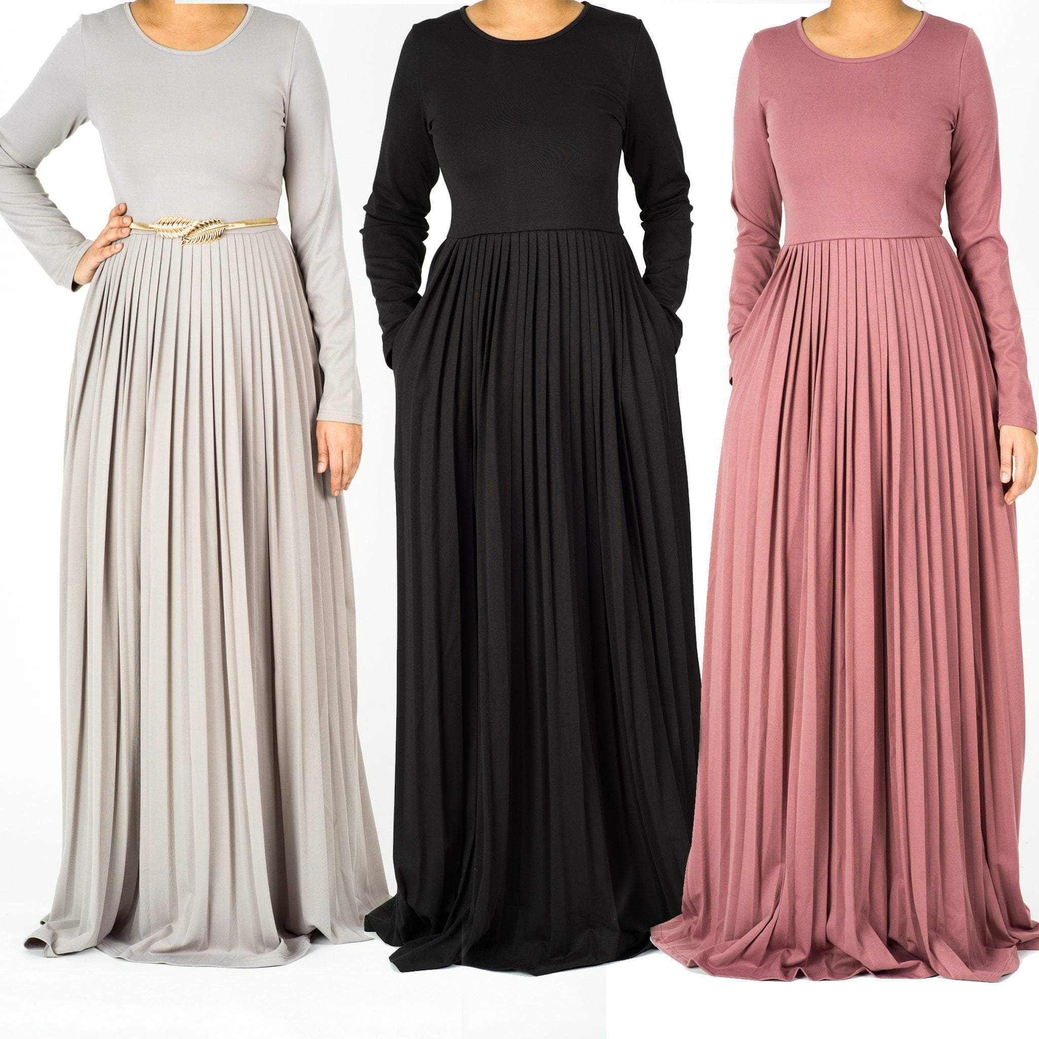 Tallulah Mistyrose Pleated Ponte Maxi Dress