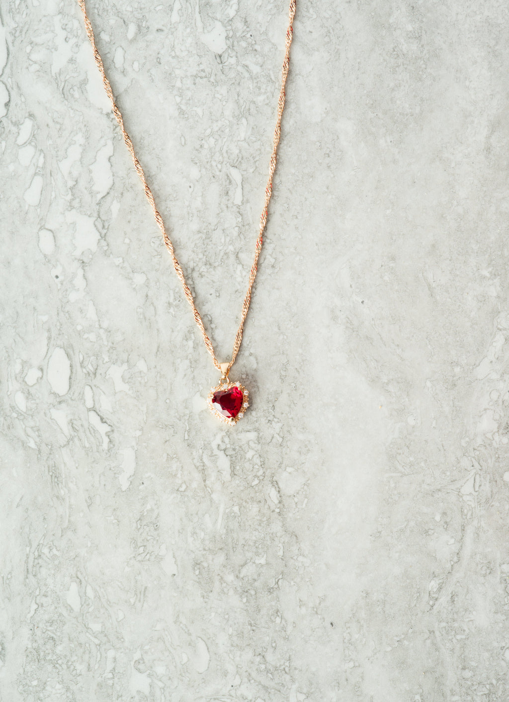 Emrys Red Heart Pendant Necklace