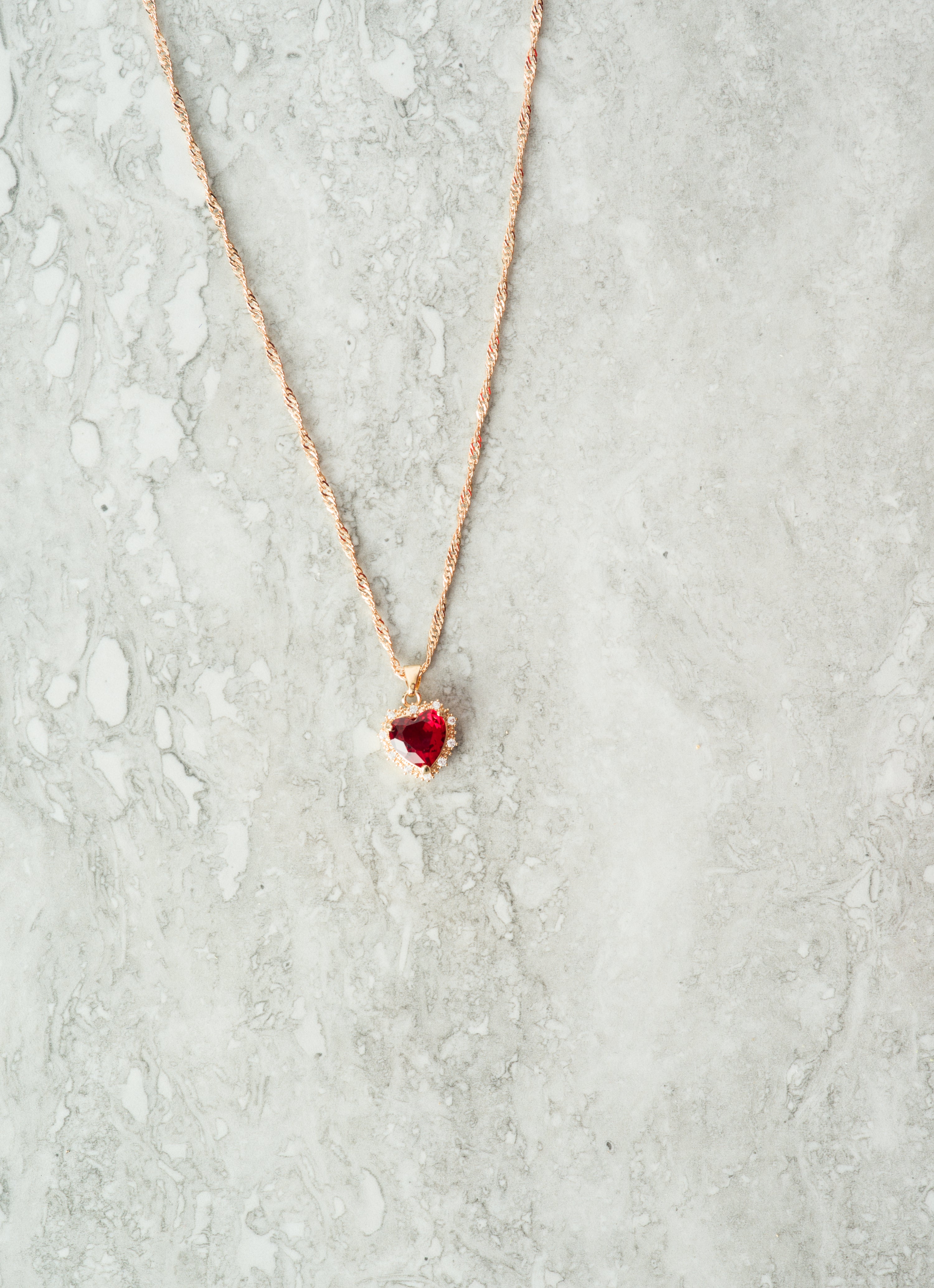 Emrys Red Heart Pendant Necklace