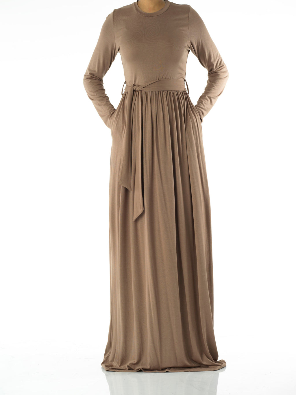 Reeve Mocha Cotton-Candy Jersey Maxi Dress