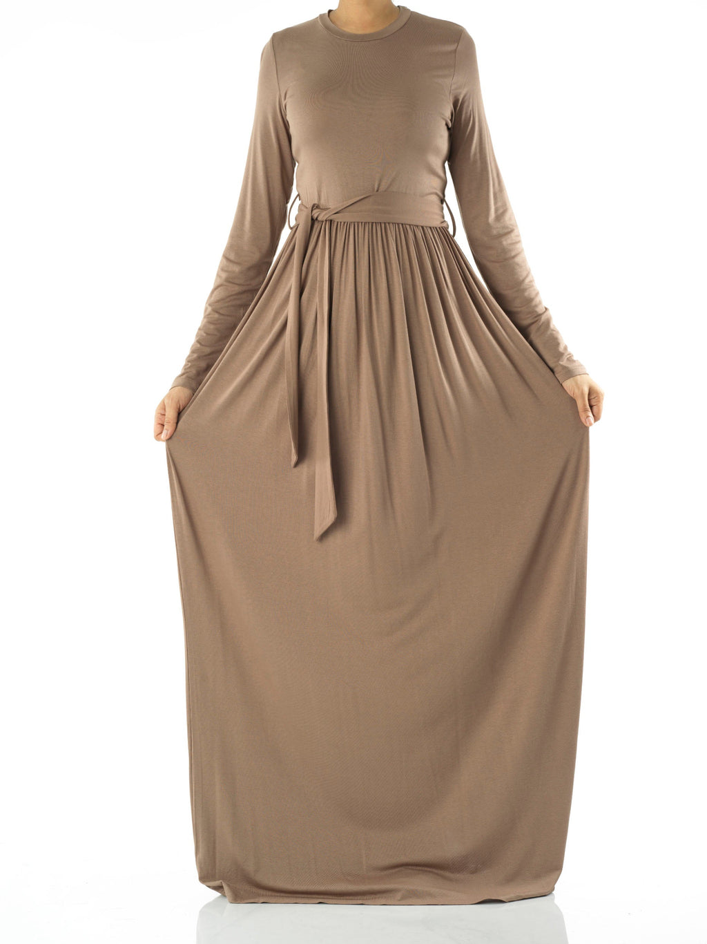 Reeve Mocha Cotton-Candy Jersey Maxi Dress