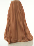 Reese Mocha Pleated Chiffon Maxi Skirt