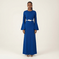 Lila Blue Bell-Sleeve Pencil Dress