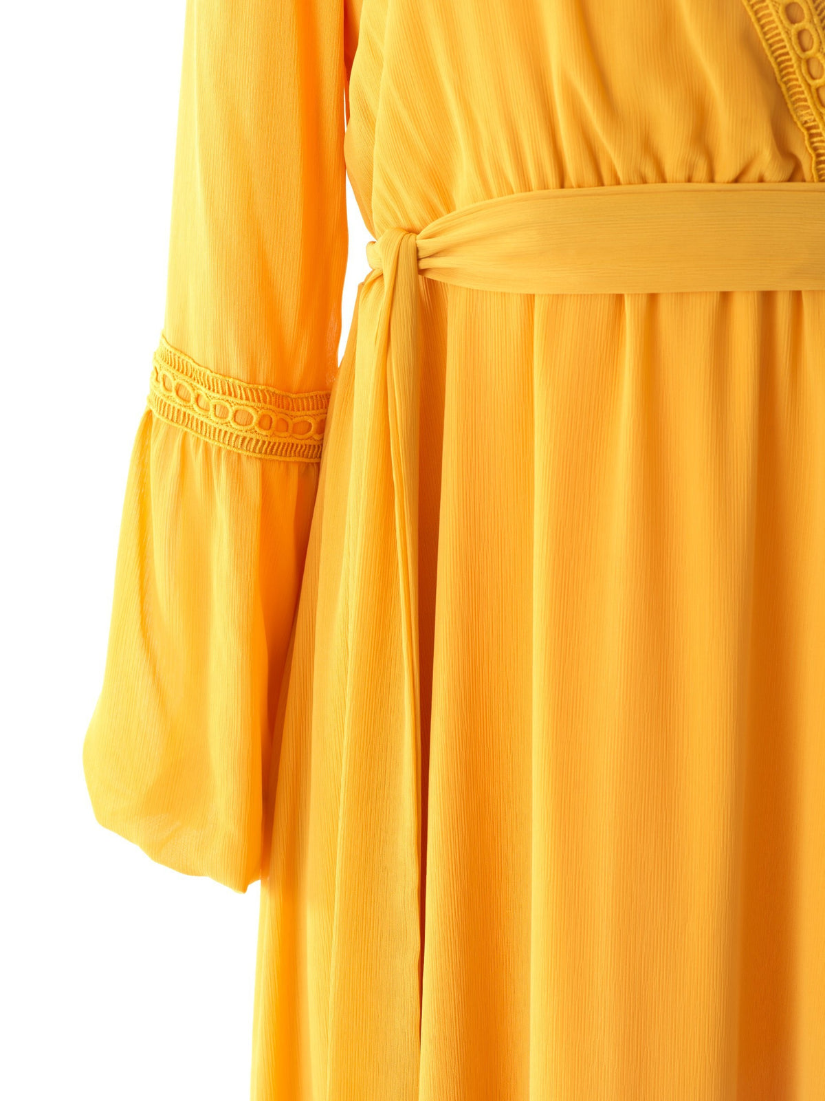 Blakeley Yellow V-Neck Lace Maxi Dress