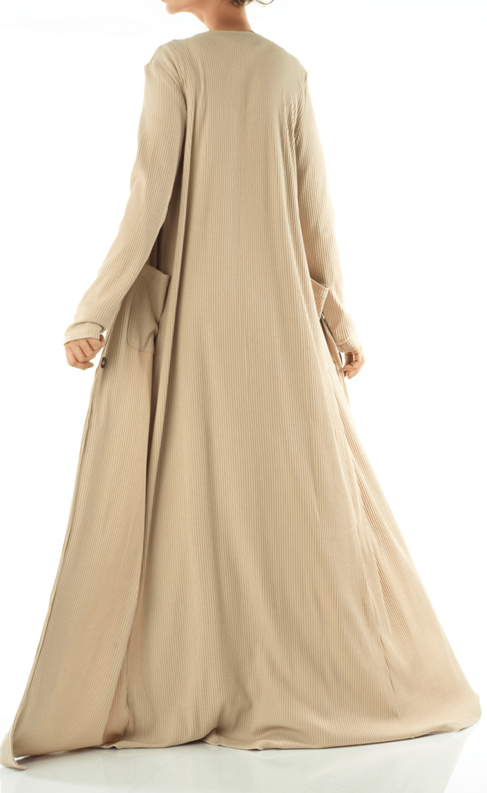 Zelda Nude Maxi Dress & Cardigan Set