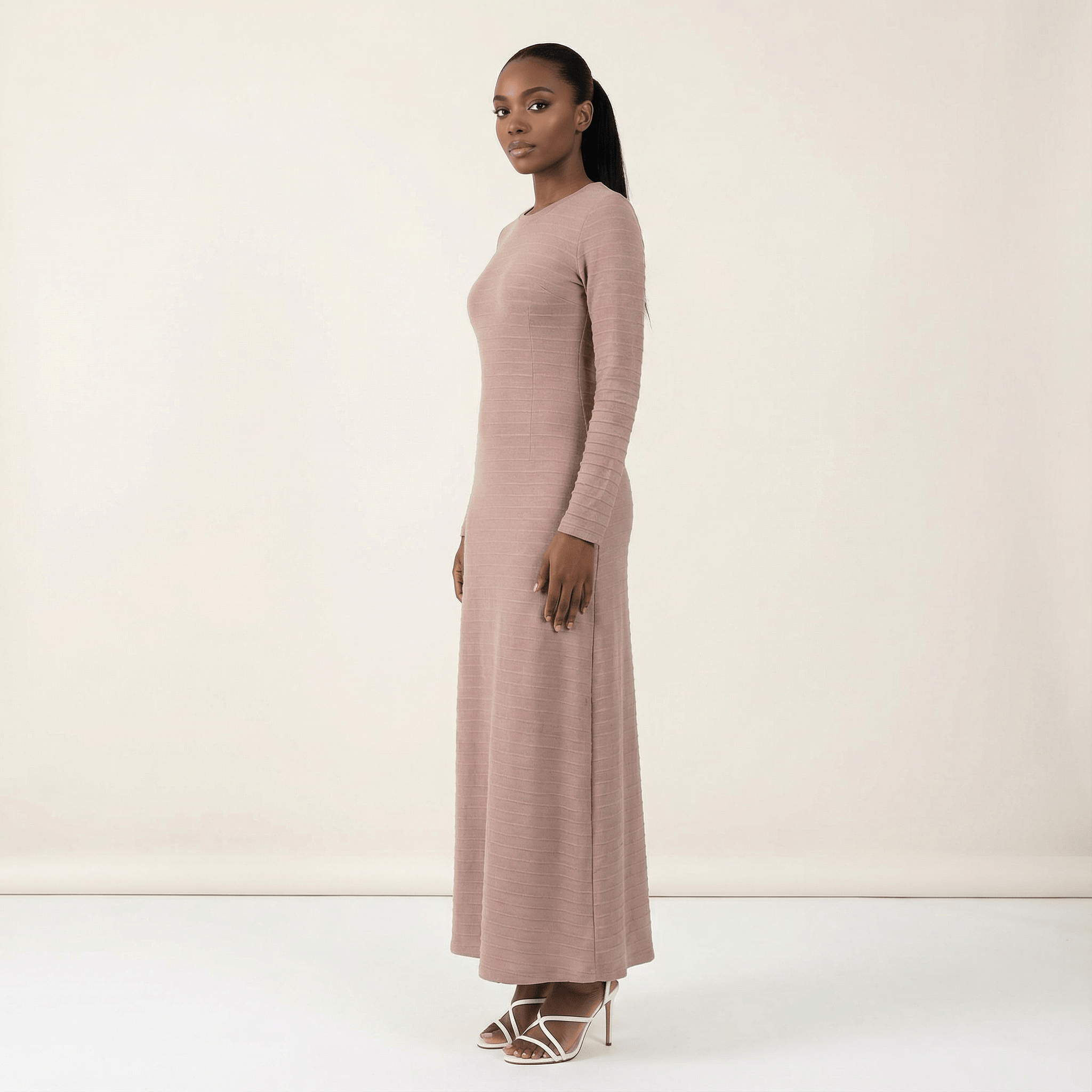 Delaney Muave Textured Bodycon Maxi Dress
