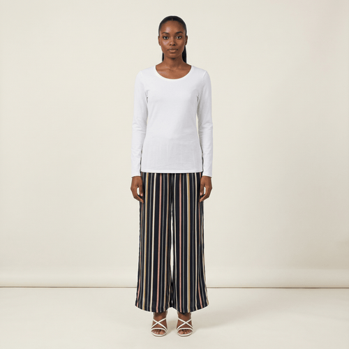 Cecilia Multi Striped Wide-Leg Trousers