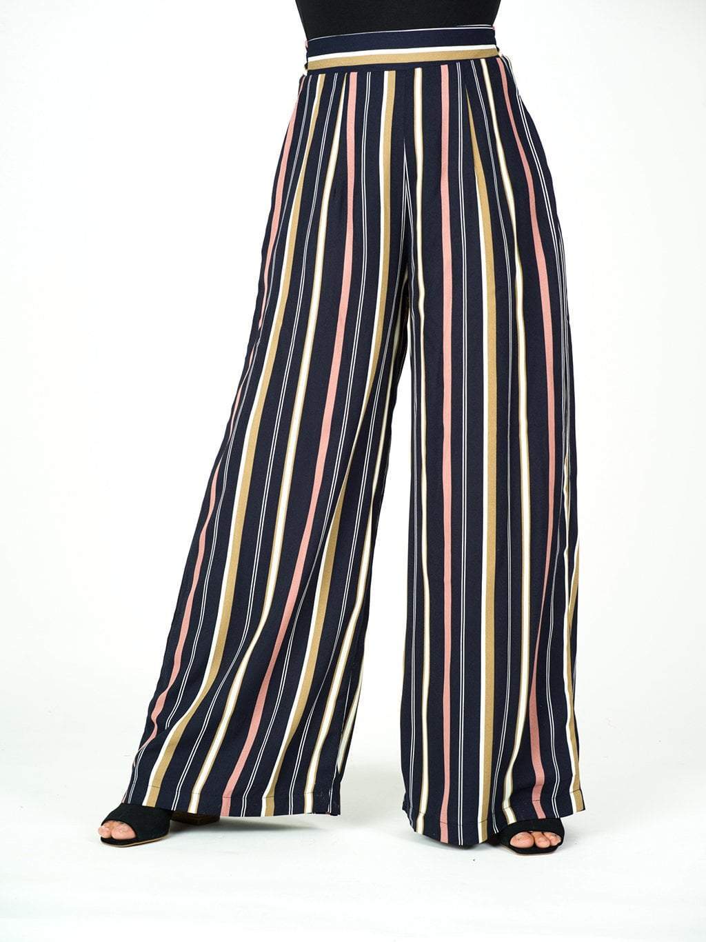 Cecilia Multi Striped Wide-Leg Trousers
