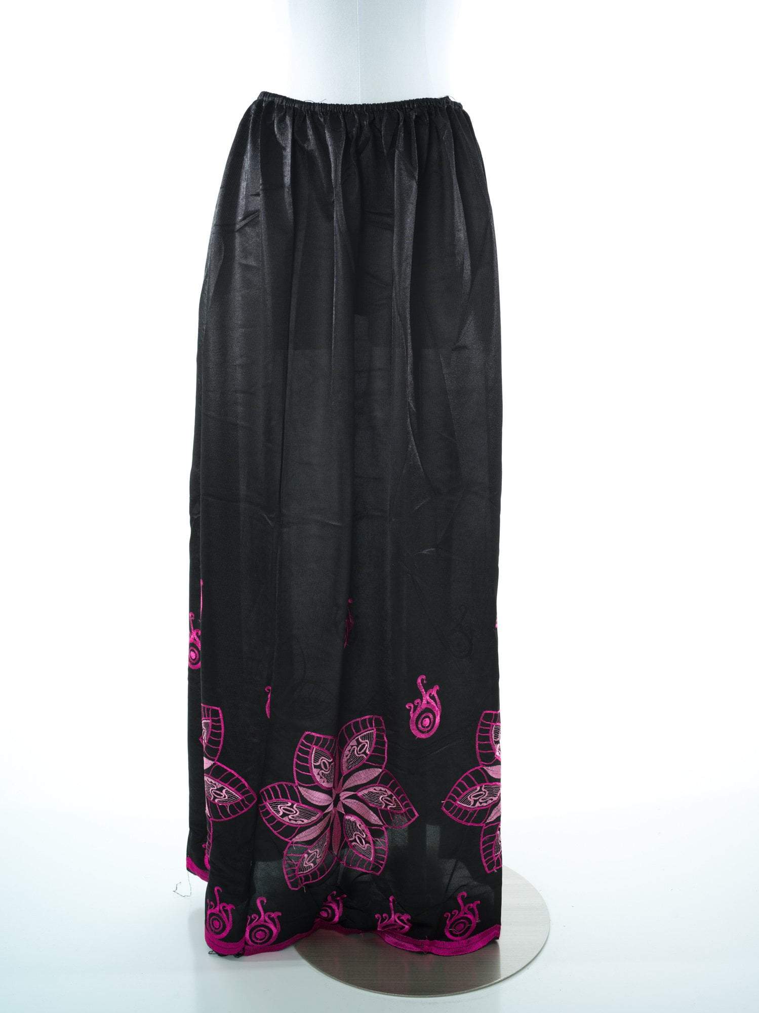 Phoebe Black And Pink Full-Length Slip Skirt