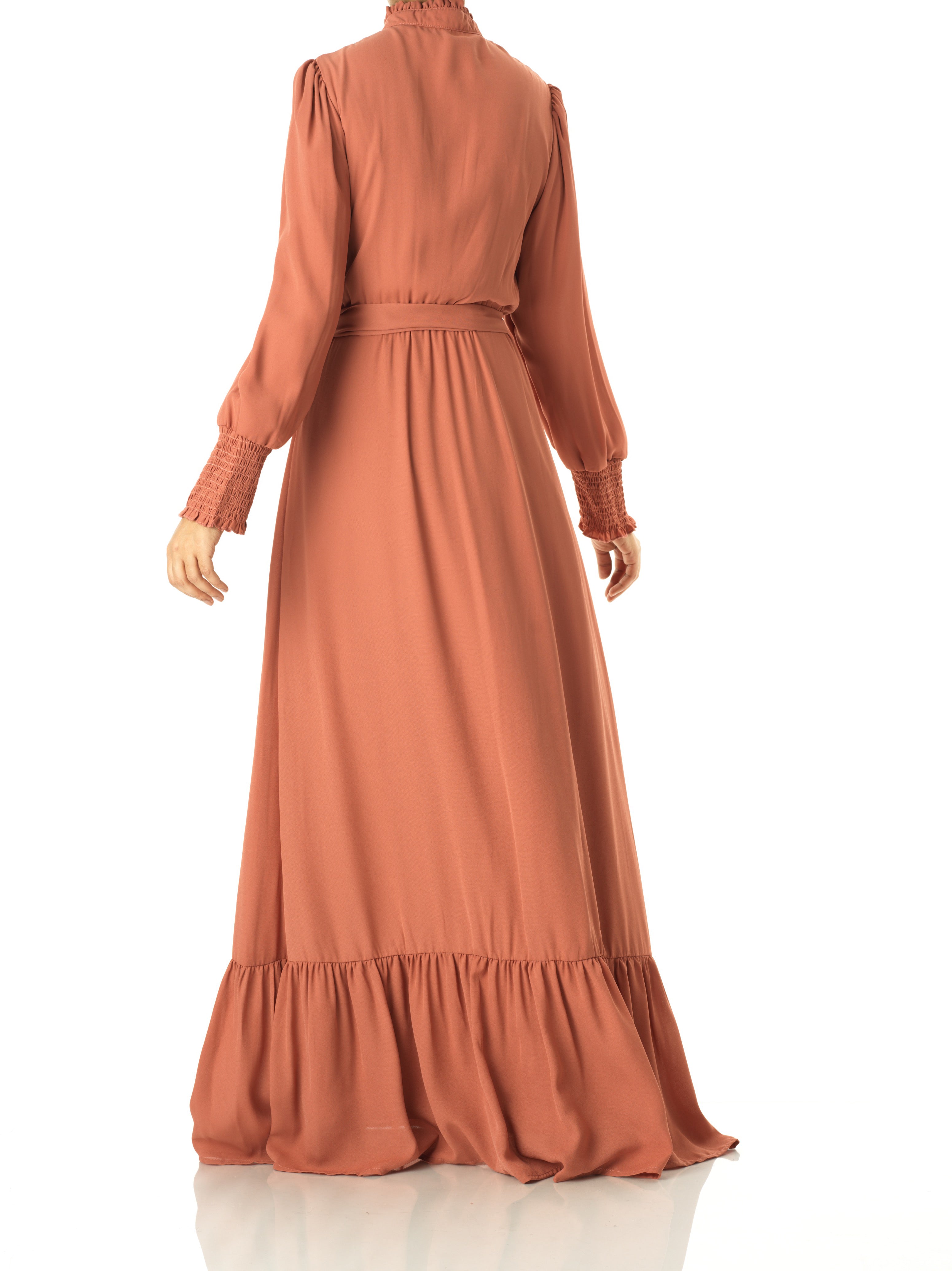 Campbell Blush Crepe Long-Sleeve Maxi Dress
