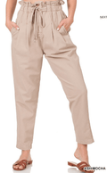 Verity Ash Mocha Paperbag-Waist Trousers
