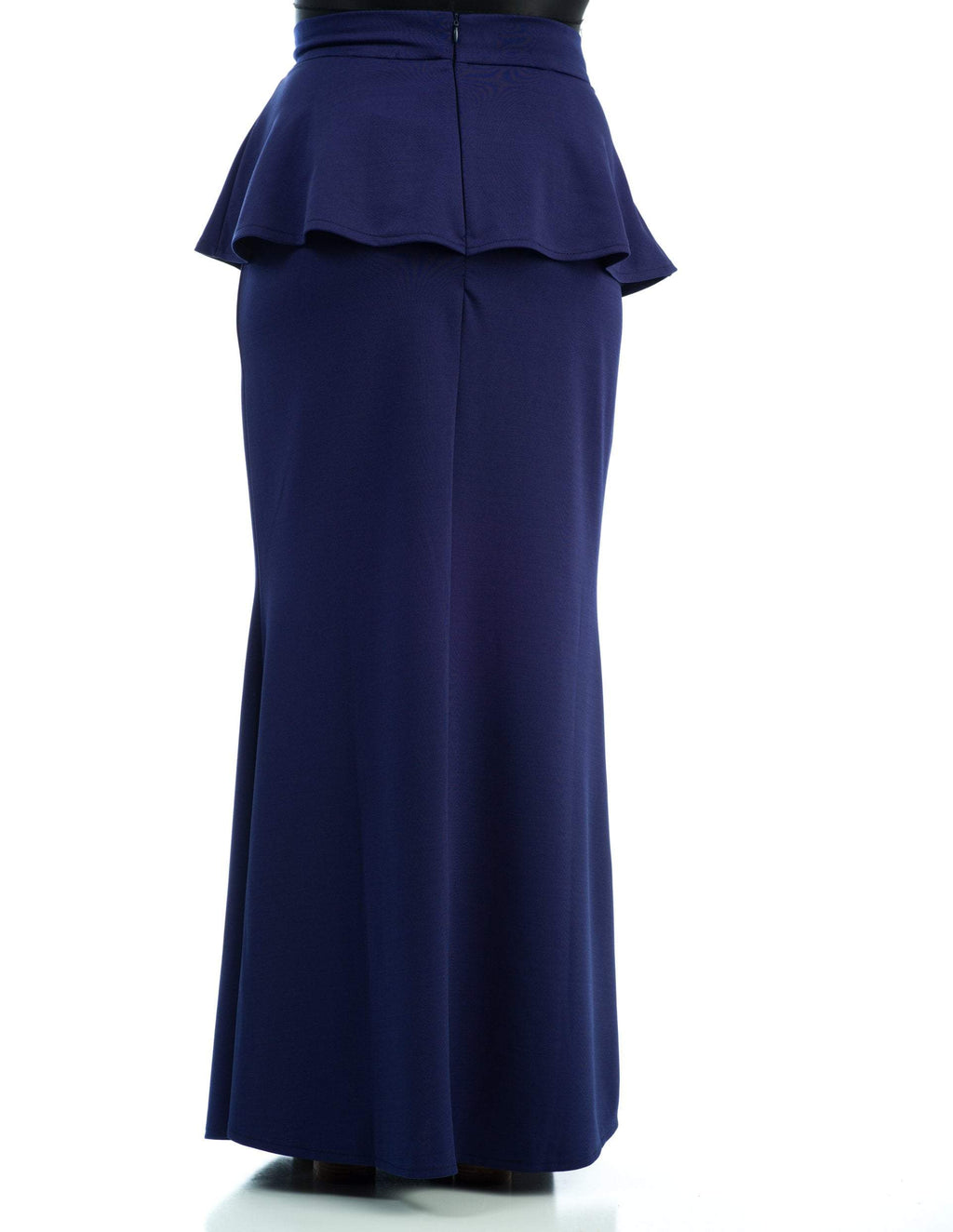Ellis Navy Peplum Maxi Skirt