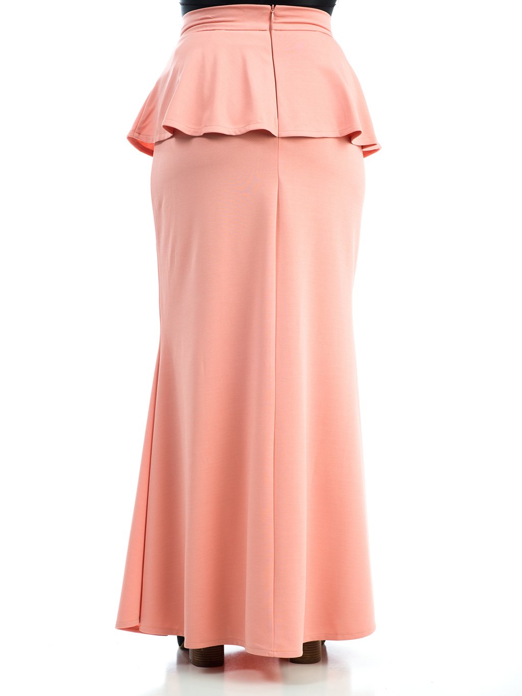 Etta Lightsalmon Peplum Maxi Skirt
