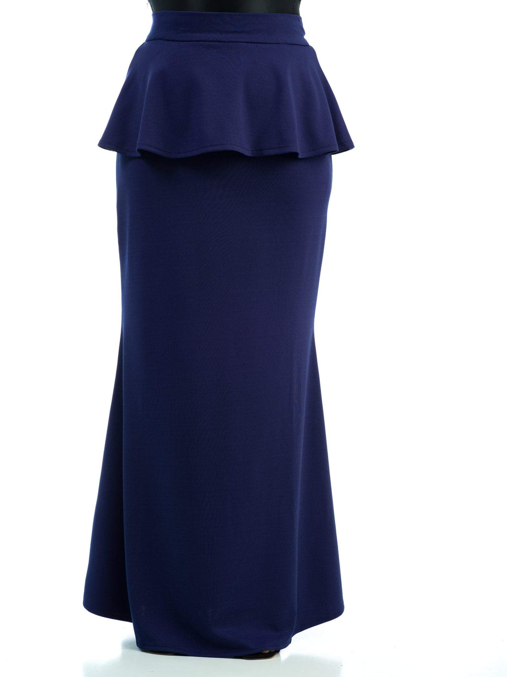 Ellis Navy Peplum Maxi Skirt