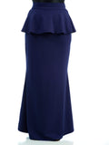 Ellis Navy Peplum Maxi Skirt