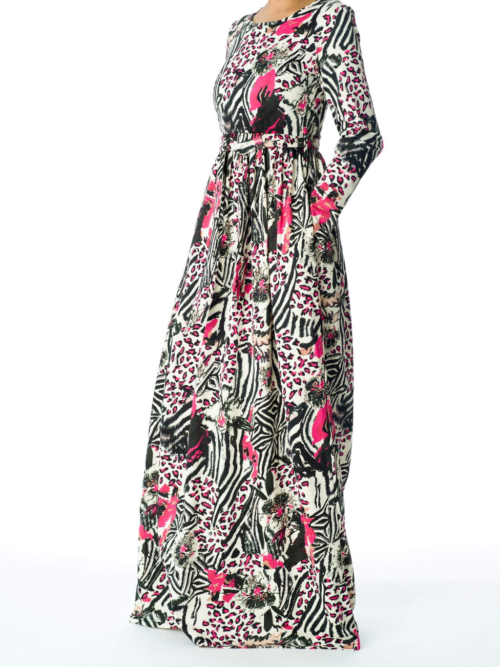 Edie Coquette Animal-Print Maxi Dress