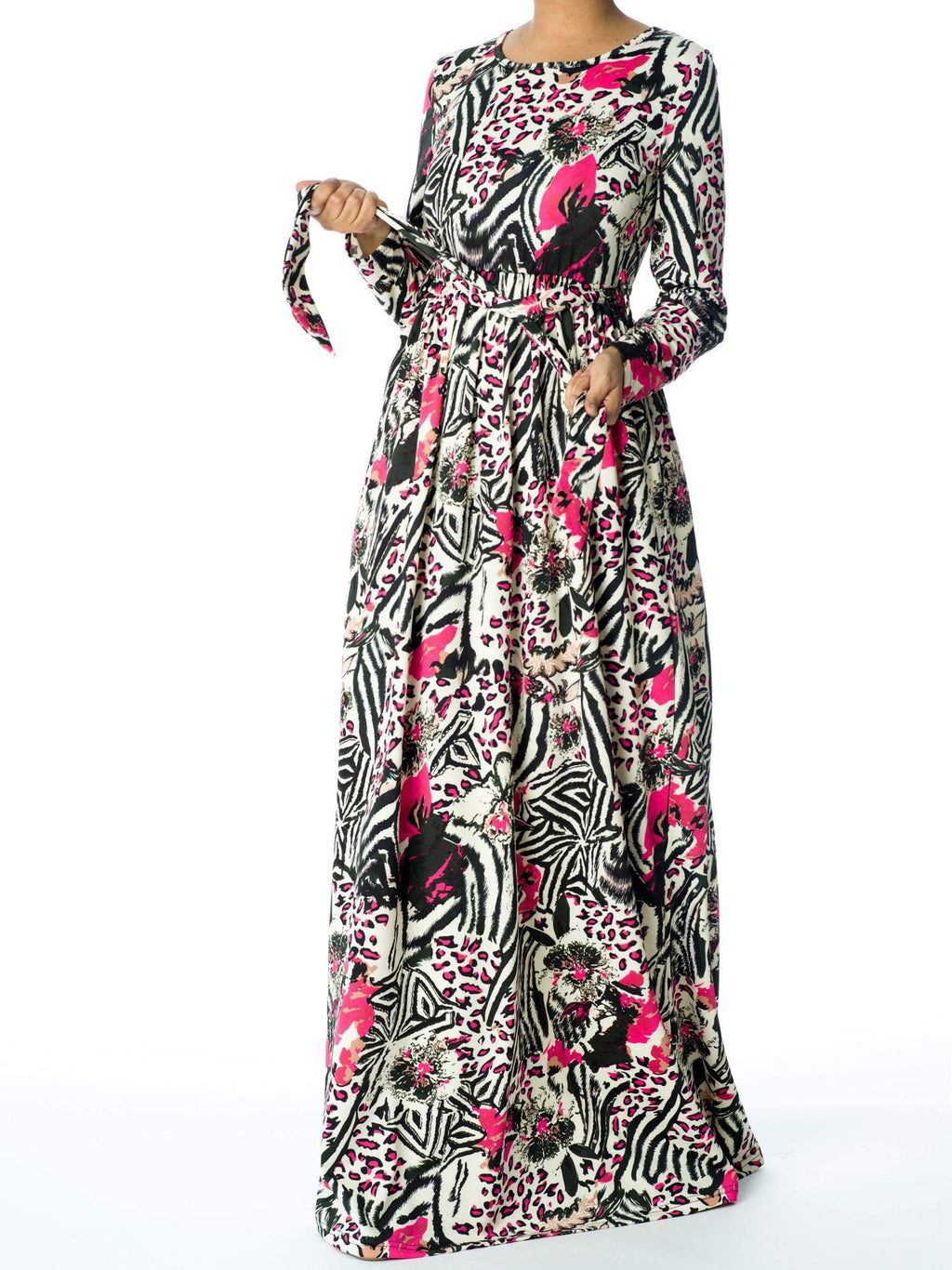 Edie Coquette Animal-Print Maxi Dress