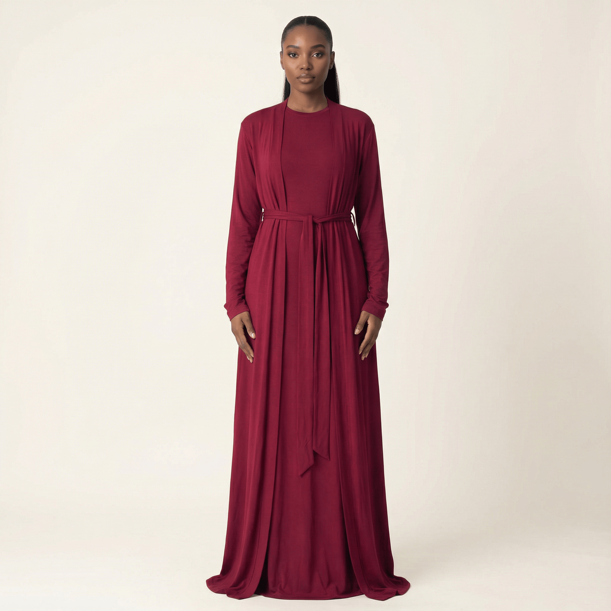 Cambrie Plum Soft Jersey Maxi Dress